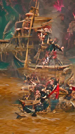 Pirateship digital painting by art zoom studio, ship with pirates and soldiers
