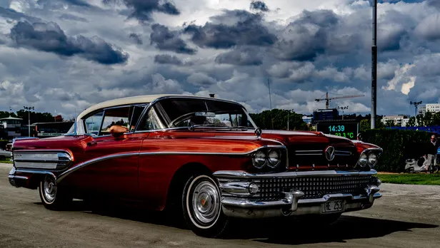 car, american car, cloudy weather, art zoom studio