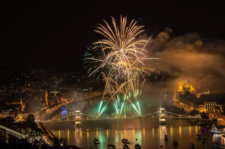 Budapest, night photography, art zoom studio photography, fireworks, national day, party, celebration, national foundation day of Hungary, Hungary, longexpo