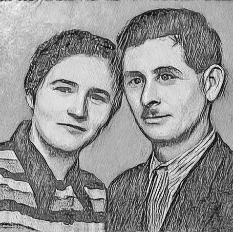 Pencil drawing by art zoom studio, pair portrait, old style picture, pencil art work